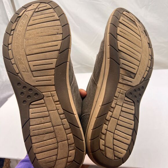 Skechers Classic Fit Air-Cooled Memory Foam Men's 13 Gray Canvas Loafer Shoes - Picture 6 of 8